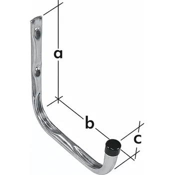 Tesařské kování Držák do garáže - hák U 140x120x55mm