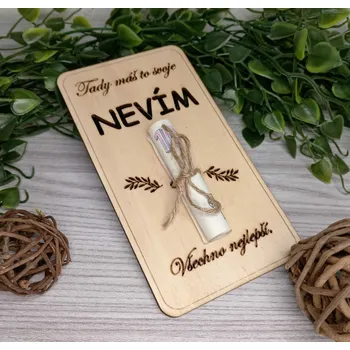Obálka Dřevěná obálka na peníze k narozeninám