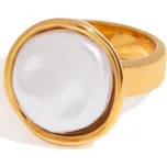 ELENYS Organic Pearl – pozlacený prsten 18K žluté zlato