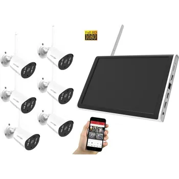 Kompletní kamerový systém Monitorrs Security Wifi 6 kamerový set AllinOne 3 Mpix (6129k6) (Monitorrs Security)