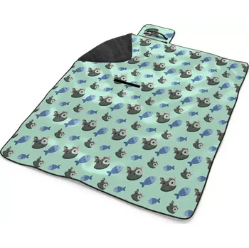 deka Sablio Plážová deka Kočky a rybičky: 200x140 cm