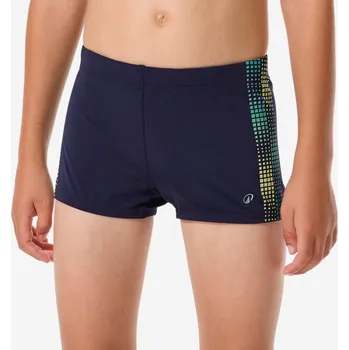 Pánské plavky DECATHLON Chlapecké boxerkové plavky Fiti 7 LET MODRÁ|ŽLUTÁ