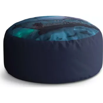 Taburet Sablio Taburet Circle Vrak lodi při polární záři: 38x48 cm