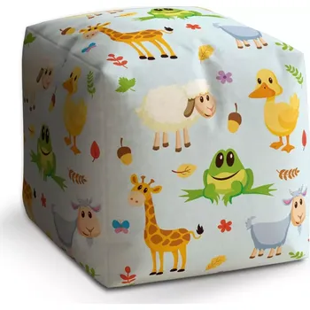 Taburet Sablio Taburet Kostka Zvířátka 3: 40x40x40 cm - Sablio