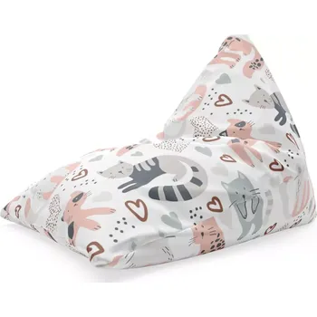 Sedací pytel Sablio Sedací vak Triangl Malované kočičky: 120 x 100 x 100 cm - Sablio