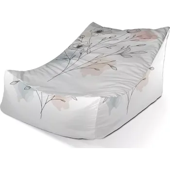 Sedací pytel Sablio Sedací vak Lounge Květinová linie - 80 x 95 x 50 cm