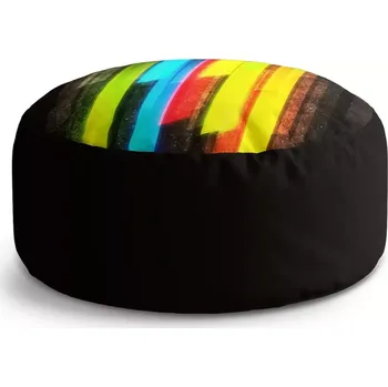 Taburet Sablio Kulatý taburet Circle Pruhová abstrakce: 38x48 cm - Sablio