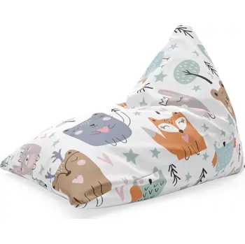 Sedací pytel Sablio Sedací vak Triangl Animovaná lesní zvířátka: 120 x 100 x 100 cm - Sablio