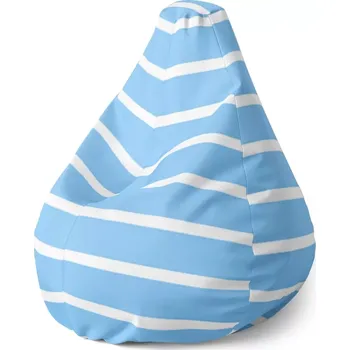 Sedací pytel Sedací vak Pear Modrobílé pruhy - Sablio - 70 x 95 x 15 cm