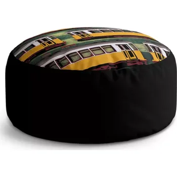 Taburet Sablio Taburet Circle Lisabonské historické tramvaje Zelený Pattern: 38x48 cm