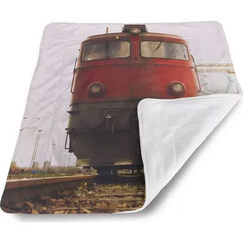 Dětská deka Sablio Dětská deka pro miminko Červený vlak na kolejích - 80x100 cm