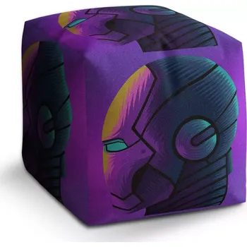 Taburet Sablio Taburet Cube Iron Man Helma na fialové: 40x40x40 cm