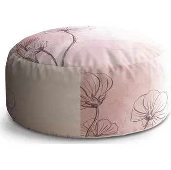 Taburet Sablio Taburet Circle Růžový akvarel: 38x48 cm