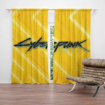 Závěs Sablio Závěsy Cyberpunk 2077 Žlutý: 2ks 140x250cm