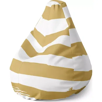 Sedací pytel Sedací vak Pear Zlaté pruhy - Sablio - 140 x 100 x 25 cm