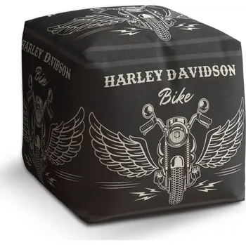 Taburet Sablio Taburet Cube Harley-Davidson S křídly: 40x40x40 cm