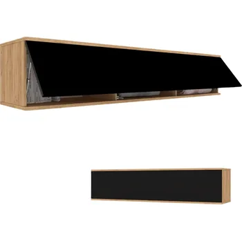 Komoda Závěsná TV Skříňka Horizontální Vitrína Komoda SIMPLY UP Craft Černá Matná 100