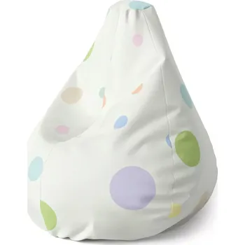 Sedací pytel Sedací vak Pear Tříbarevné puntíky - Sablio - 70 x 95 x 15 cm