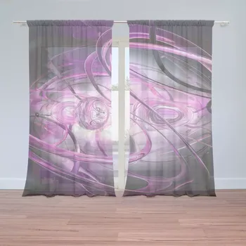 Sablio Záclony Fialová abstrakce: 2 ks - 150x250 cm - Sablio