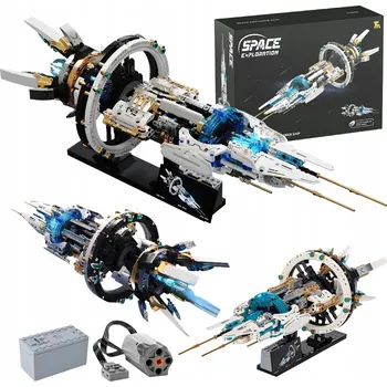 ostatní stavebnice KLOCKI STATEK KOSMICZNY 1144 EL VESMÍRNÁ LOĎ STAVEBNICE 1144 DÍLKŮ, VESMÍRNÁ STANICE LED, OTOČNÝ MOTOR