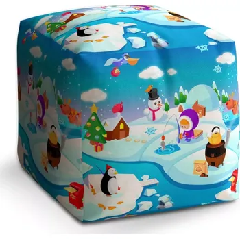 Taburet Sablio Taburet Kostka Antarktida: 40x40x40 cm - Sablio