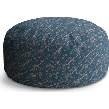 Taburet Sablio Kulatý taburet Circle Růžové malované lístky: 38x48 cm - Sablio