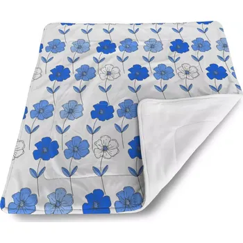 Dětská deka Sablio Dětská deka pro miminko Modré květiny - 80x100 cm