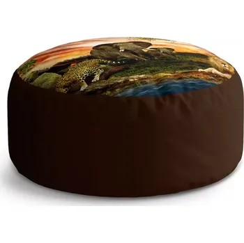 Taburet Sablio Kulatý taburet Circle Zvířata ze Sahary: 38x48 cm - Sablio