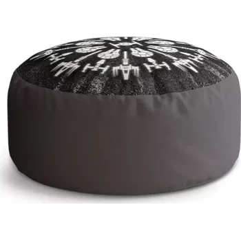 Taburet Sablio Taburet Circle Star Wars Vesmírné lodě na šedém abstraktu: 38x48 cm