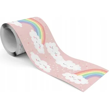 Fototapeta Dekorativní Bordura pro dívky Srdíčka DUHA mraky