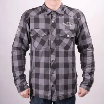 Pánská móda Kevlarová Moto košile REGINALD BLACK HEART W-TEC - šedá Barva: šedá, Velikost: 3Xl