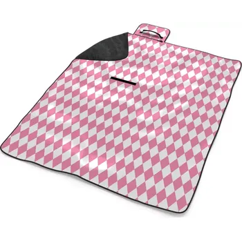 deka Sablio Plážová deka Růžovobílé kosočtverce: 200x140 cm