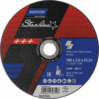 Řezný kotouč Řezný kotouč Norton Vulcan 66252925497 180 x 22,2 mm