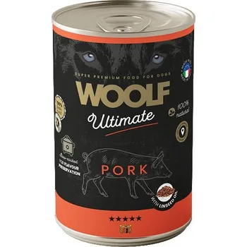 Krmivo pro psa Woolf Ultimate konzerva Pork with Linseed Oil 400 g