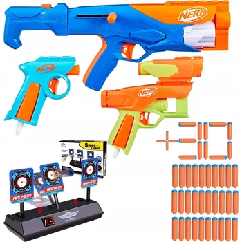 Dětská zbraň NERF N1 N SERIES 3 PISTOLE ZÁSOBNÍK TERČ SADA 3 CÍLE A ŠIPKY