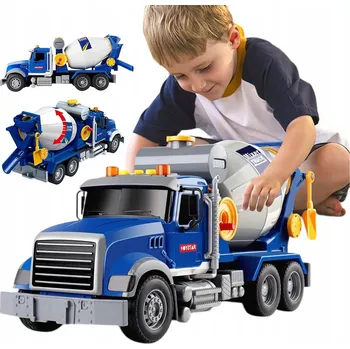 autíčko STAVEBNÍ VOZIDLO MÍCHAČKA NA BETON - SE ZVUKEM A SVĚTLY - DÁREK PRO DĚTI