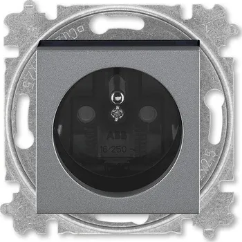 Elektrická zásuvka ABB 6619H-A06357 69 ocelová/kouřová černá