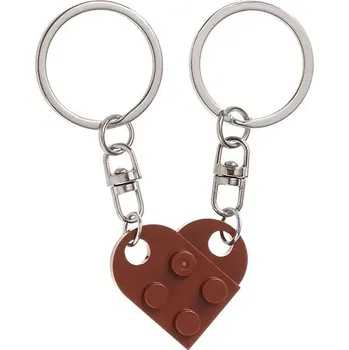 Přívěsek 2 ks Párové klíčenky srdce pro pár | přívěsek - káva1