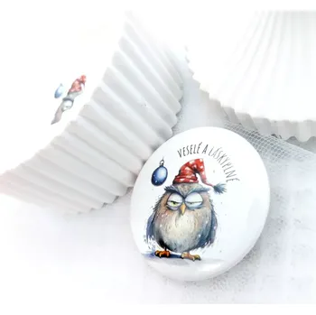 Dekorativní magnet Veselé a láskyplné, magnetka průměr 58 mm, 1 kus