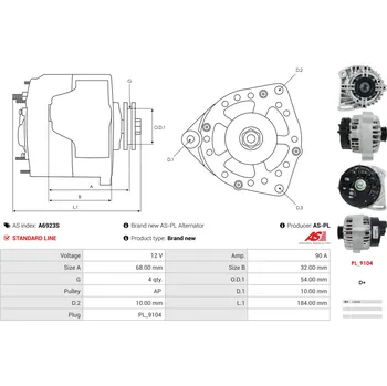 Startér Volnoběžný převod, startér AS-PL Sp. z o.o. SD6036