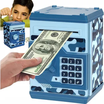 Pokladnička POKLADNIČKA SEJF PRO DĚTI NA PIN VELKÁ ELEKTRONICKÁ BANKOMAT NA MINCE
