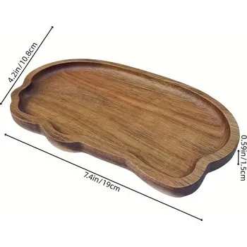 Dřevěný servírovací čajový tác japonský | dekorativní nádobí - 19x10,8x1,5cm