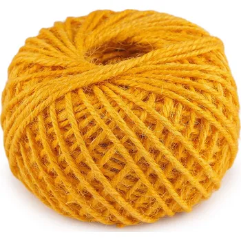 Jutový provázek Ø2 mm, velké, 4 hořčicová