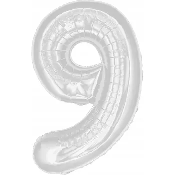 Balónek Fóliový balónek ČÍSLICE 9 STŘÍBRNÝ - velký 100 cm