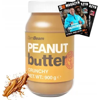 Cukrovinka Arašídový krém 100% bez cukru s kousky ořechů GymBeam 900 g crunchy
