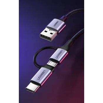 Datový kabel Kabel Ugreen USB - microUSB typ B 1 m černý