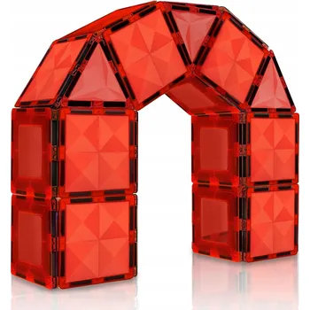 ostatní stavebnice Magnetické Stavebnice pro děti, červené, sada 30 kusů