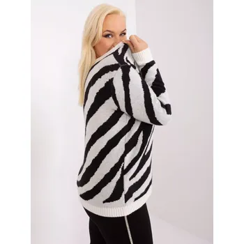 Dámský svetr PM SW PM785 jumper.23X bílá a černá XXL/XXXL
