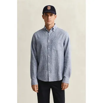 KOŠILE GANT REG COTTON LINEN SHIRT VINTAGE BLUE