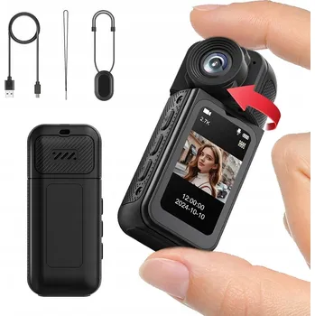 PŘENOSNÁ VIDEO KAMERA PRO NOŠENÍ, HD MINI KAMERA NA TĚLO, 180°